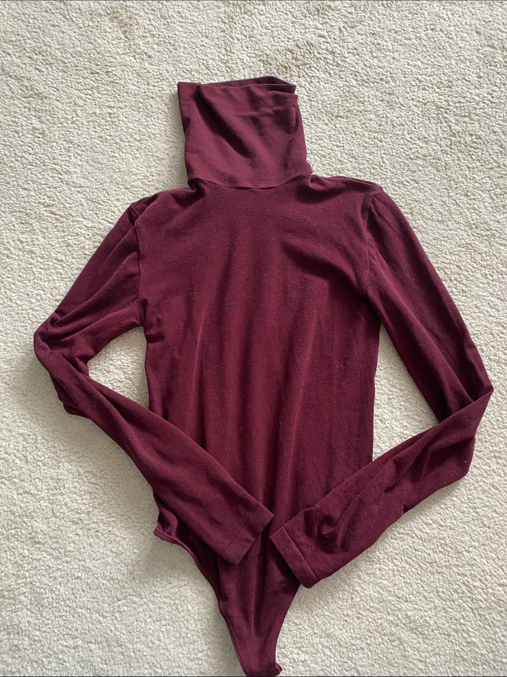 Wolford Colorado Burgundy Long-Sleeve Turtleneck Bodysuit